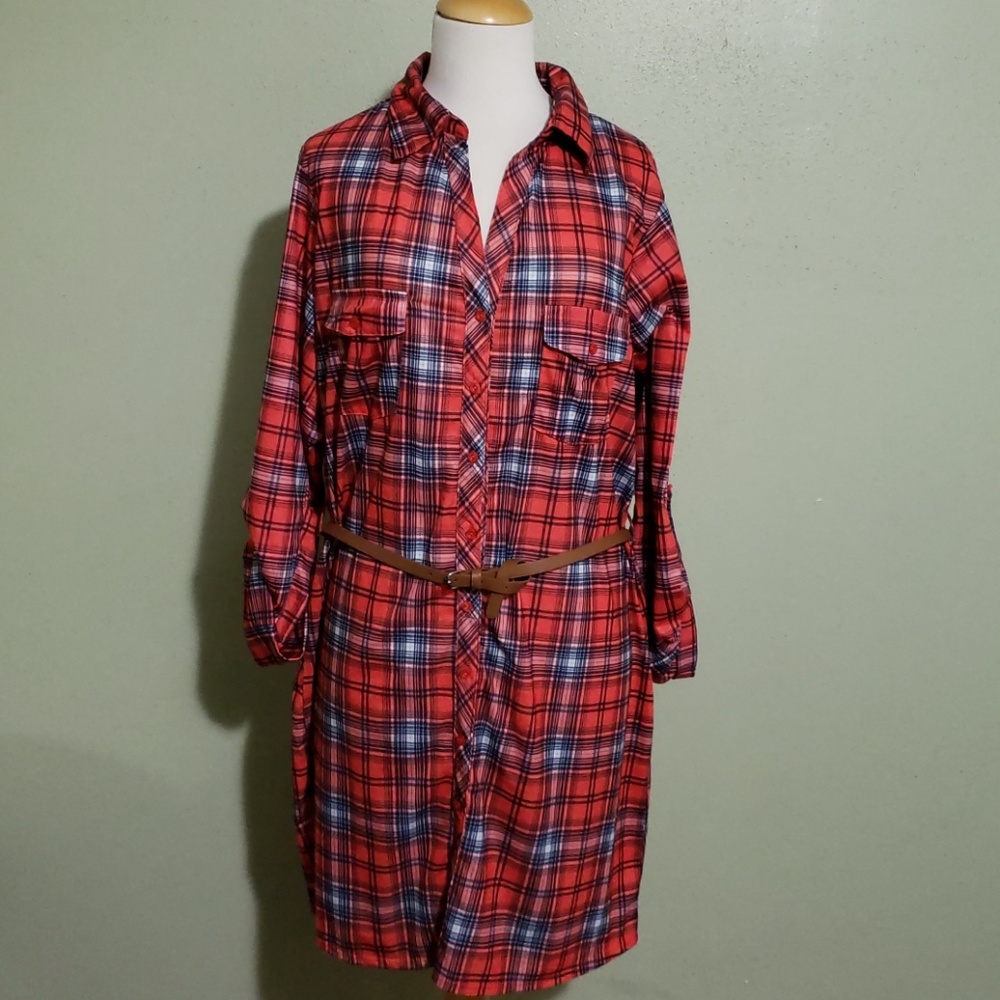 B&B boutique plus plaid dress